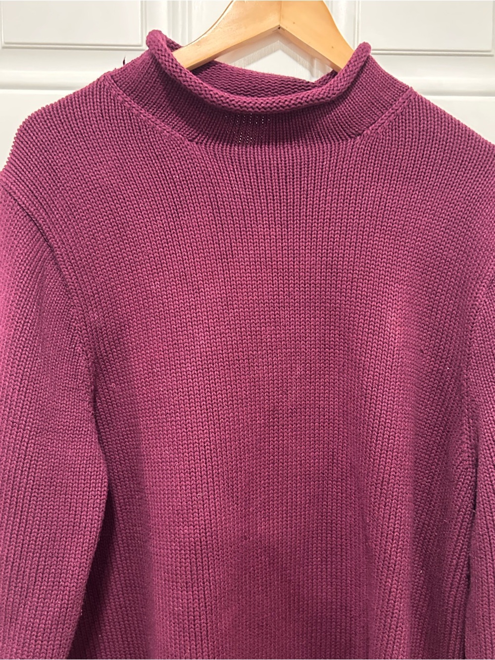 J.Crew Mens Heritage Cotton Rollneck Sweater XL Maroon Burgundy BJ511 FA23 - Picture 4 of 12